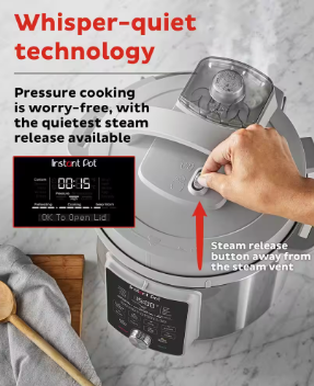 Instant Pot Silver 8 qt. Stainless Steel Duo Plus Multi-Use Electric Pressure Cooker - $90