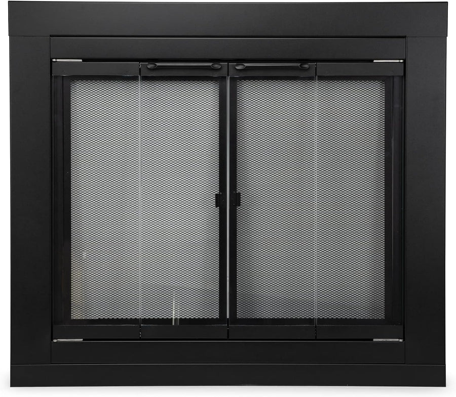 Stanbroil Fireplace Glass Bi-fold Style Door, Black Finish for Fireplace - $175