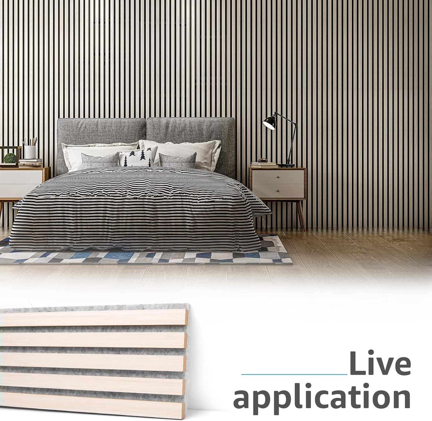 Art3d 4-Piece Wood Slat Acoustic Panels for Stylish Decor and Noise Reduction - $110