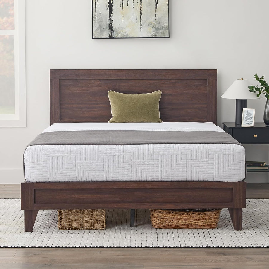 Edenbrook Delta Queen Bed Frame with Headboard, Mahogany- $155