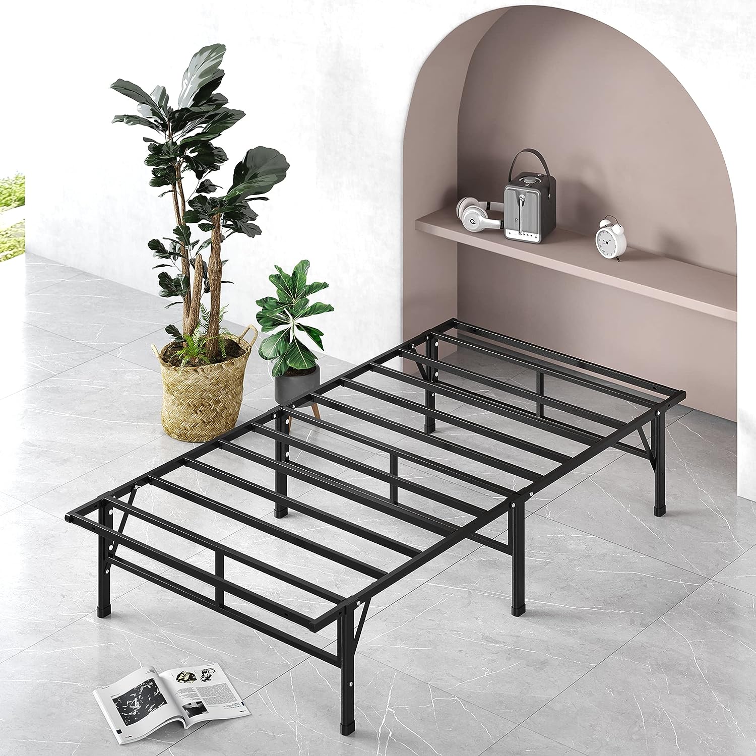 ZINUS SmartBase Compack Mattress Foundation / 14 Inch Metal Bed Frame, Twin - $50