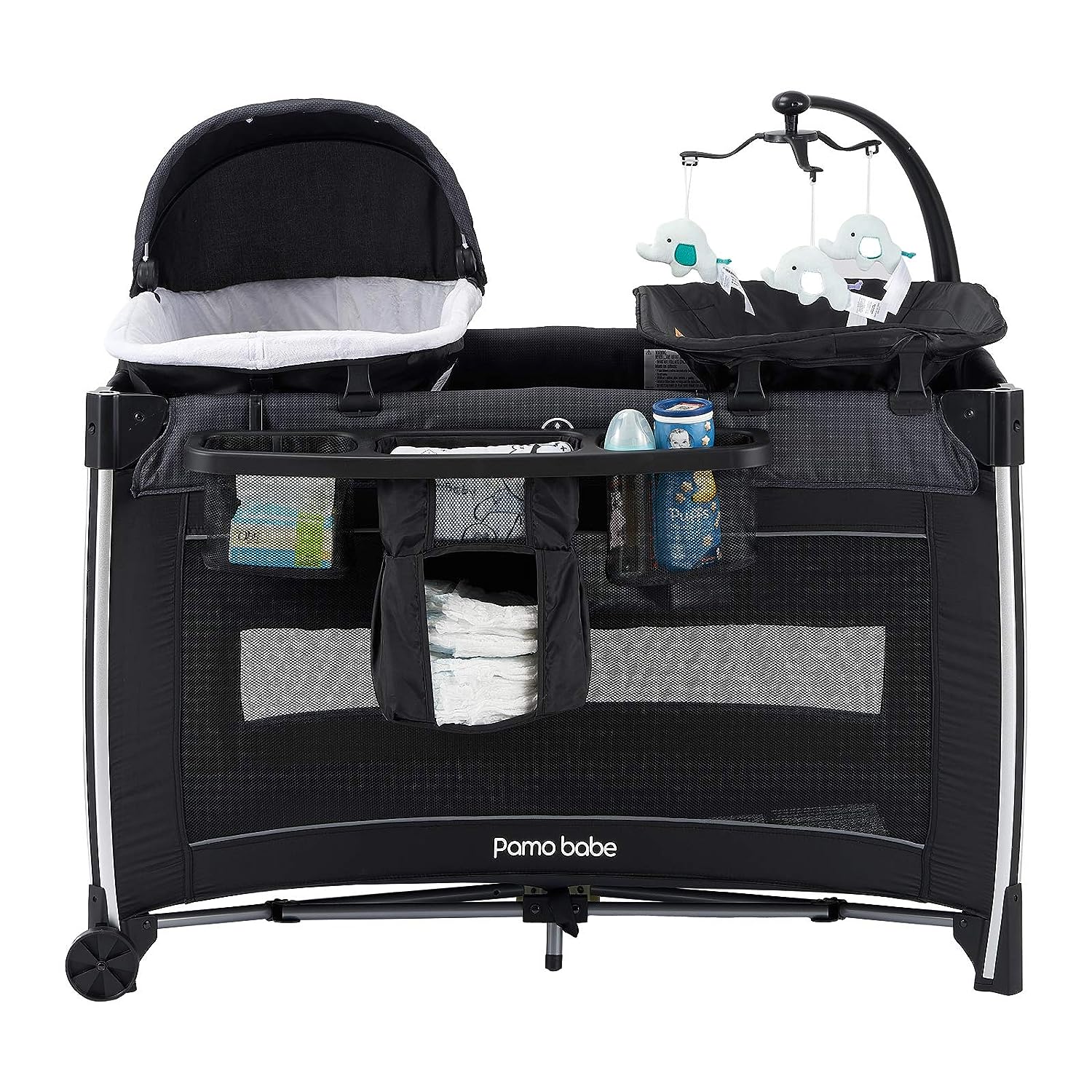 Pamo Babe 4 in 1 Portable Baby Crib Deluxe Nursery Center - $100