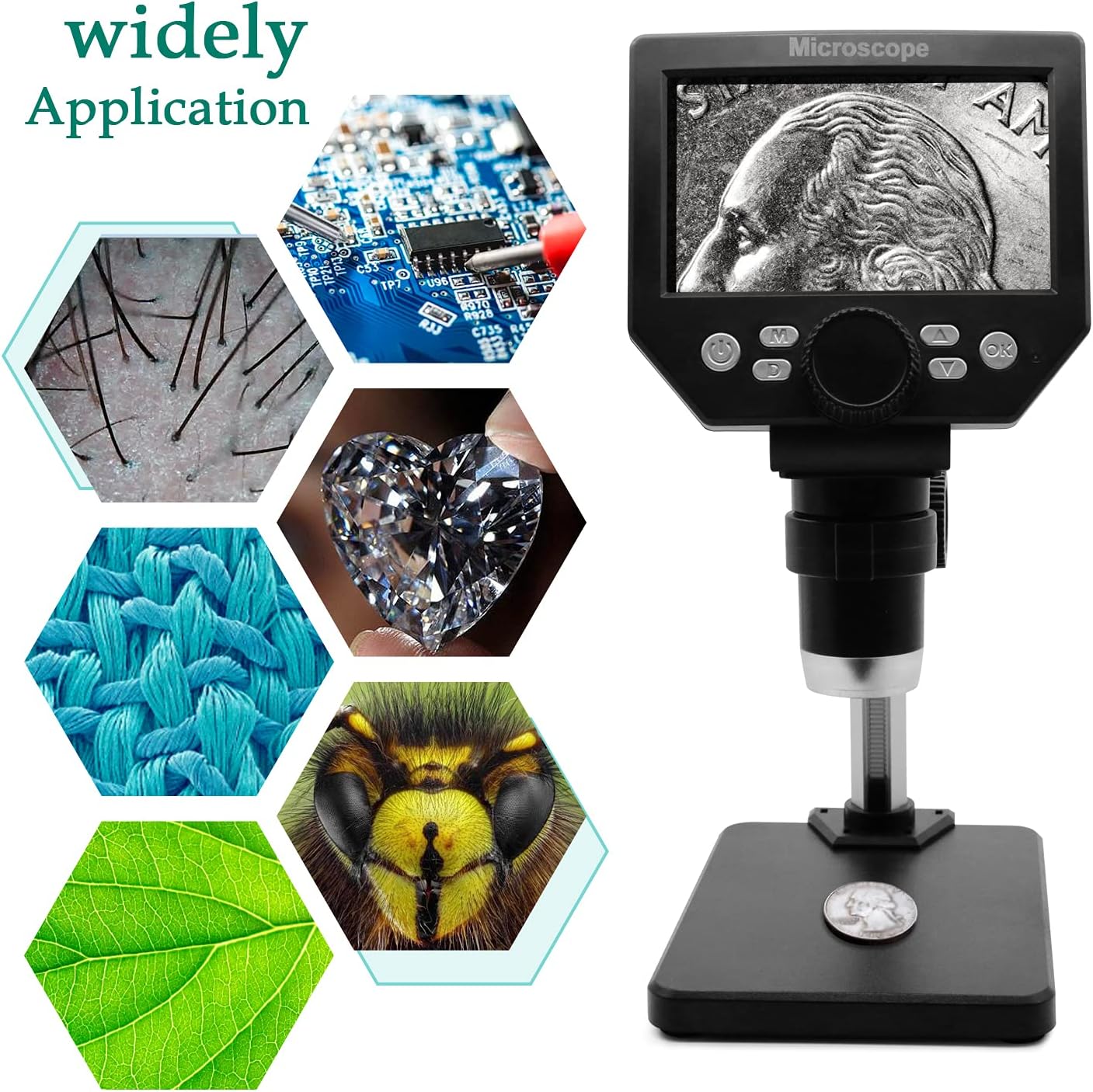 4.3 Inch LCD Digital USB Microscope, 1-1000X Magnification - $45