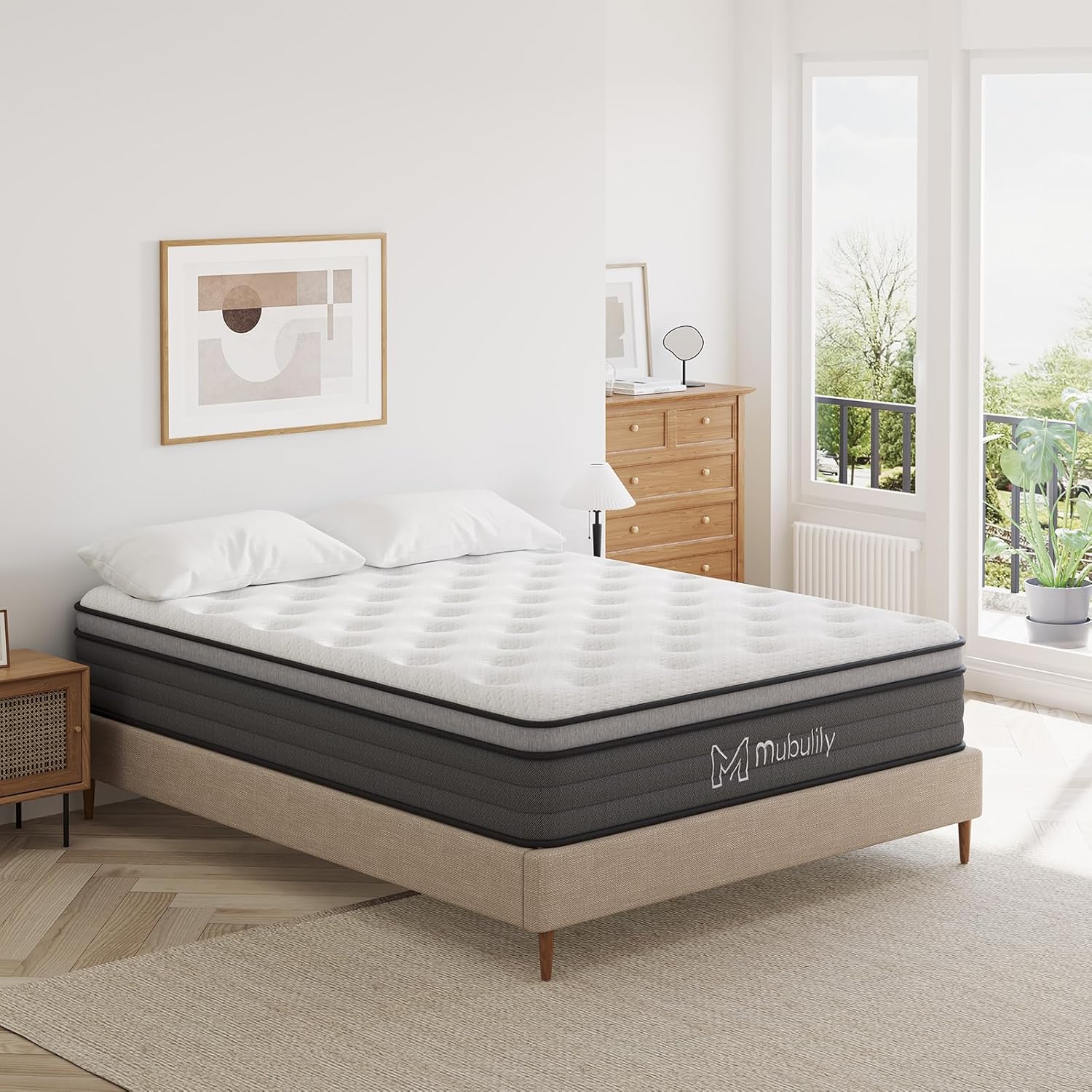 King Mattress,12 Inch Hybrid Pillow Top King Size Mattress - $205