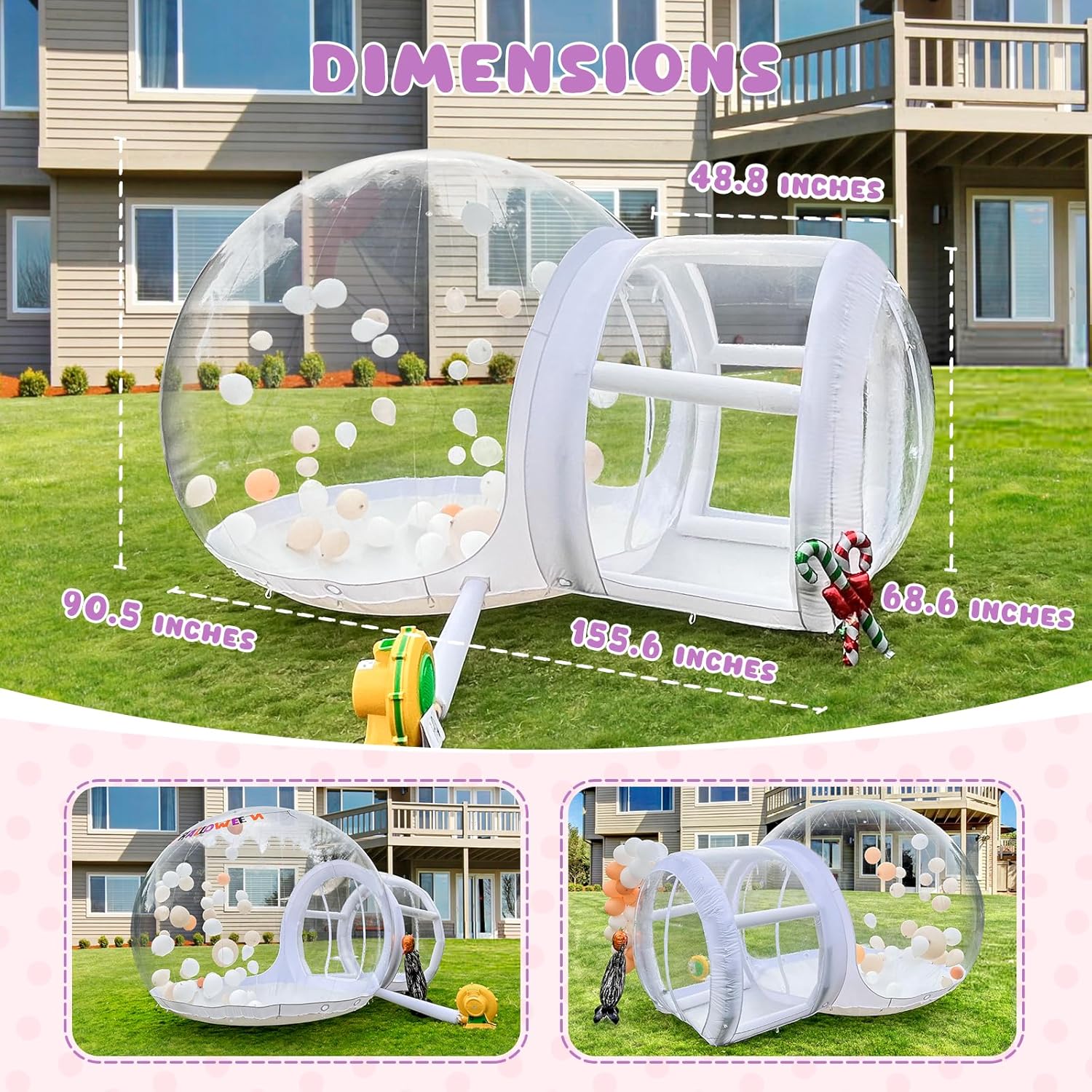 Inflatable Bouncers，Bubble House for Kids and Adults, 10FT Commercial Grade - $300