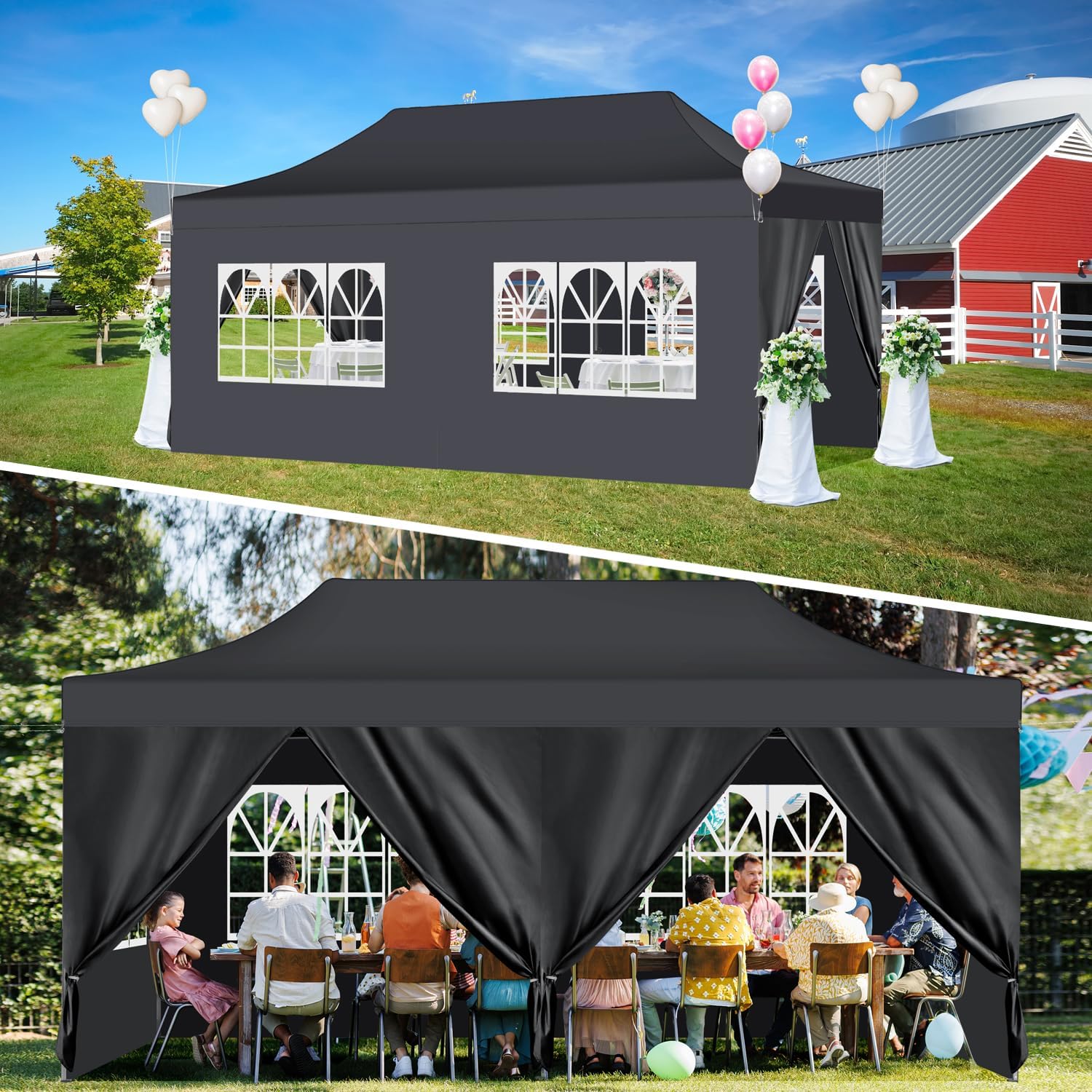 Pop Up Canopy 10x20,Heavy Duty Commercial Canopy Tent, Waterproof Outdoor Canopy - $210