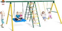 Osoeri Swing Sets for Backyard, 6 in 1 Swing Set, Heavy-Duty Metal - $235