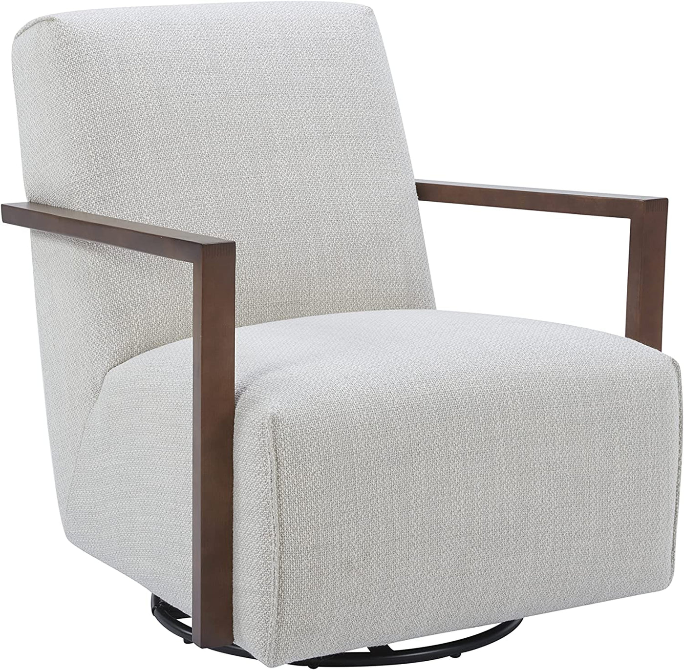 Rivet Contemporary Upholstered Glider Accent Chair, 30.3"W, Stucco - $375