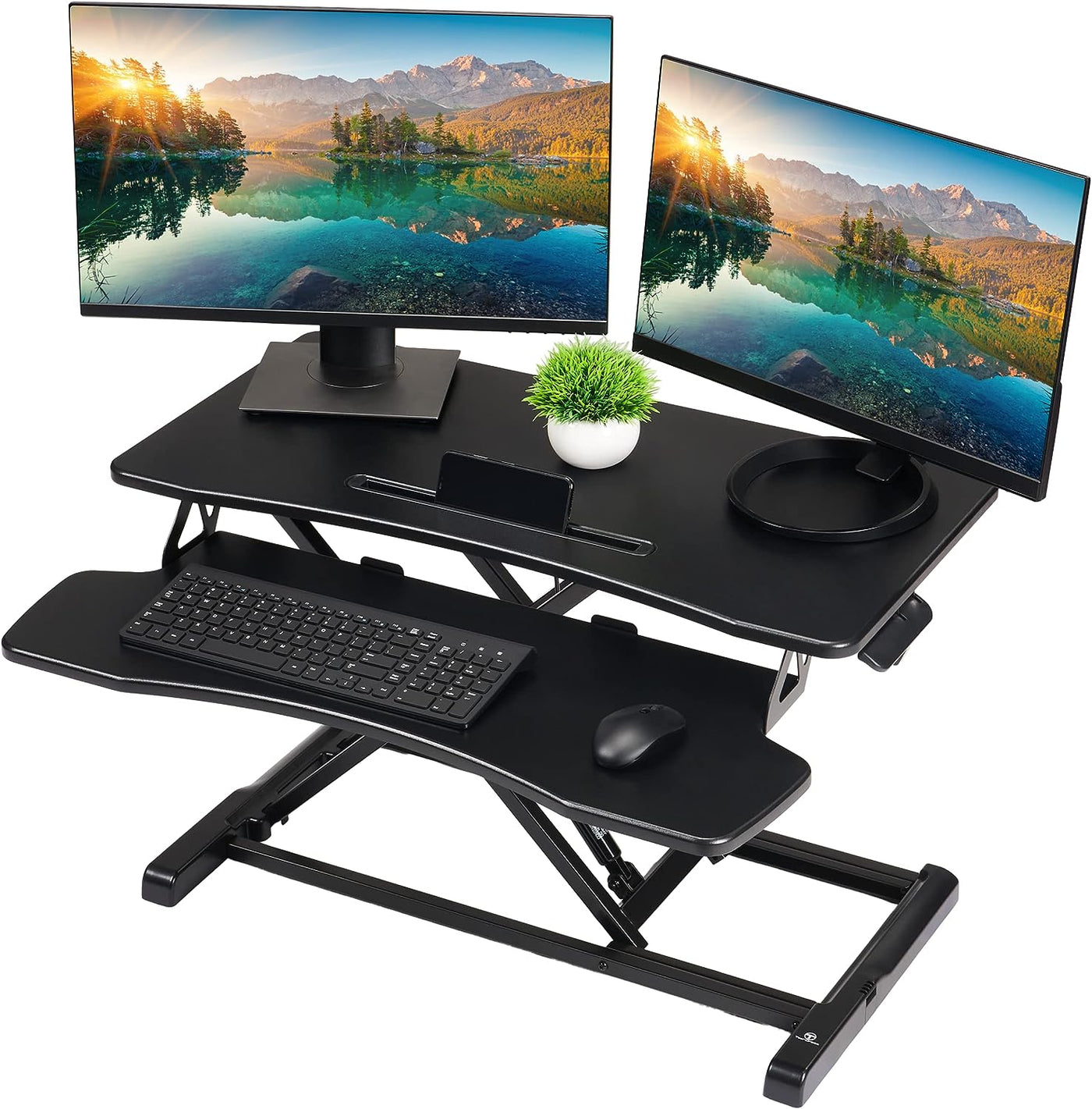 TechOrbits Standing Desk Converter-32-inch Height Adjustable - $130