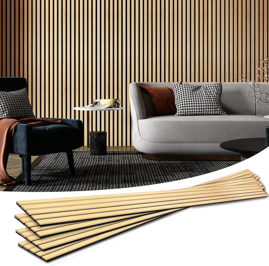 Art3d 4-Piece Wood Slat Acoustic Panels for Stylish Decor and Noise Reduction - $110