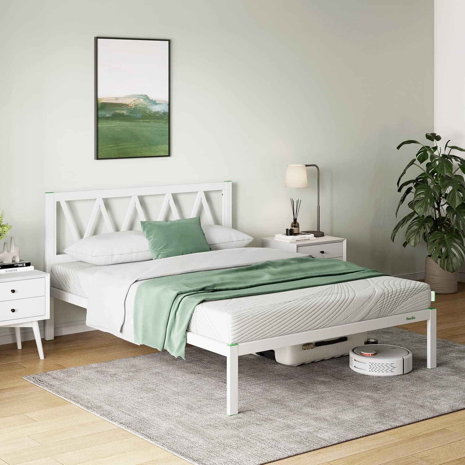 Novilla 14 Inch Twin Size Bed Frame with Headboard - $70