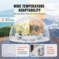VEVOR Garden Dome Igloo Tent, Upgraded PVC Transparent Cover & Window 9.5 ft - $260
