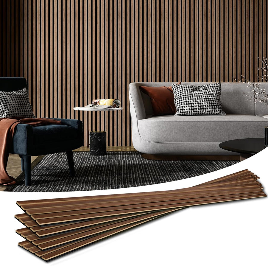 Art3d 4-Piece Wood Slat Acoustic Panels for Stylish Decor and Noise Reduction - $95