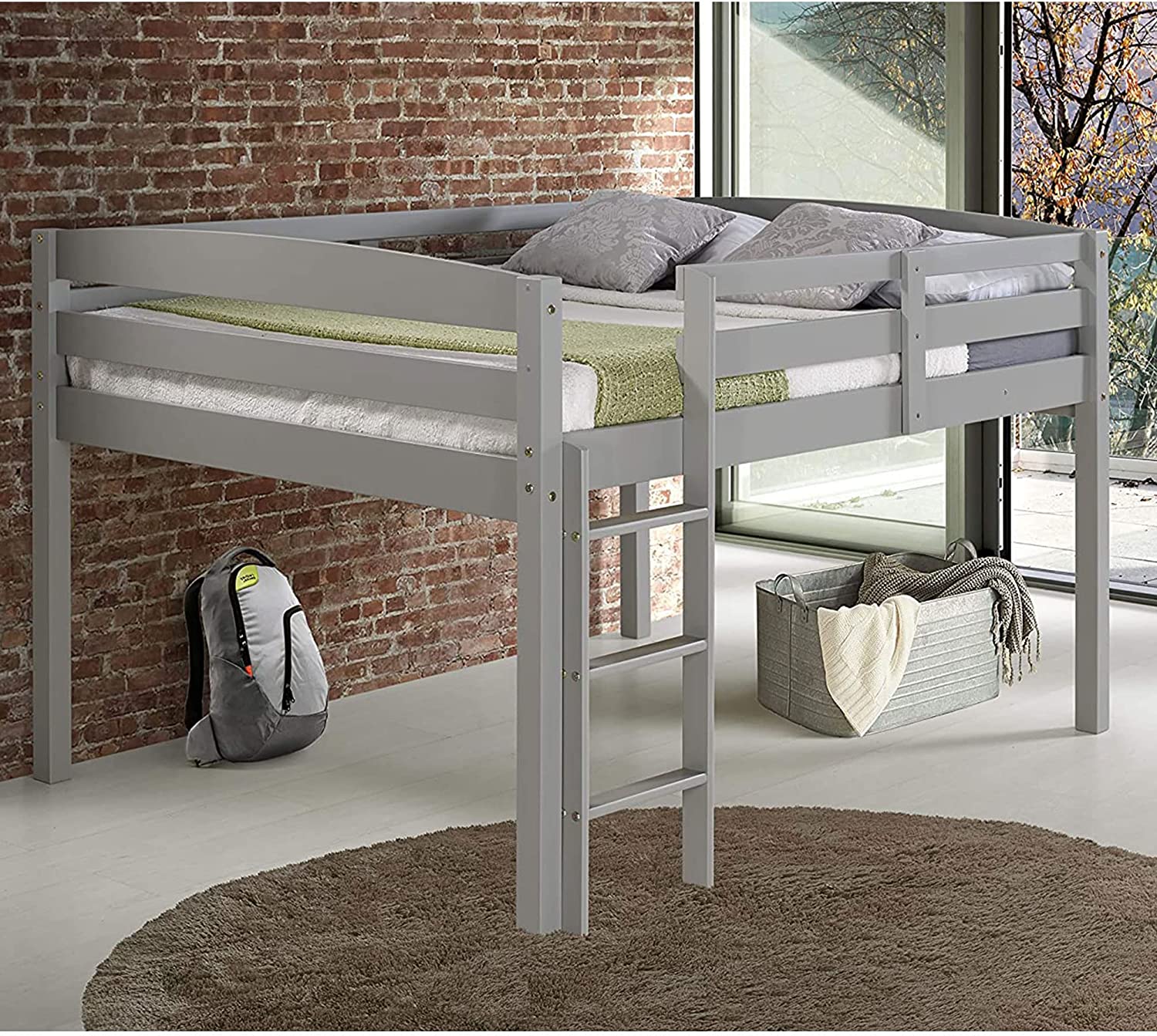 Concord Junior Loft Bed, Twin, Grey-$200