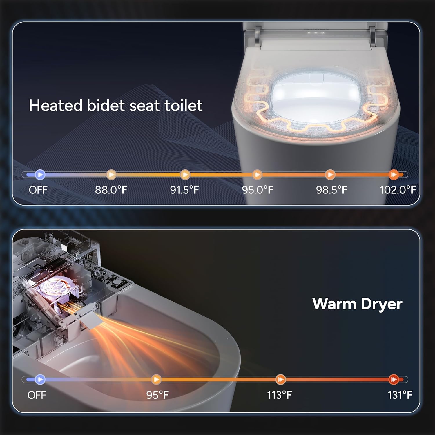 Casta Diva Smart Toilet, Wider Bidet with Heated Seat, Auto Open/Close - $570