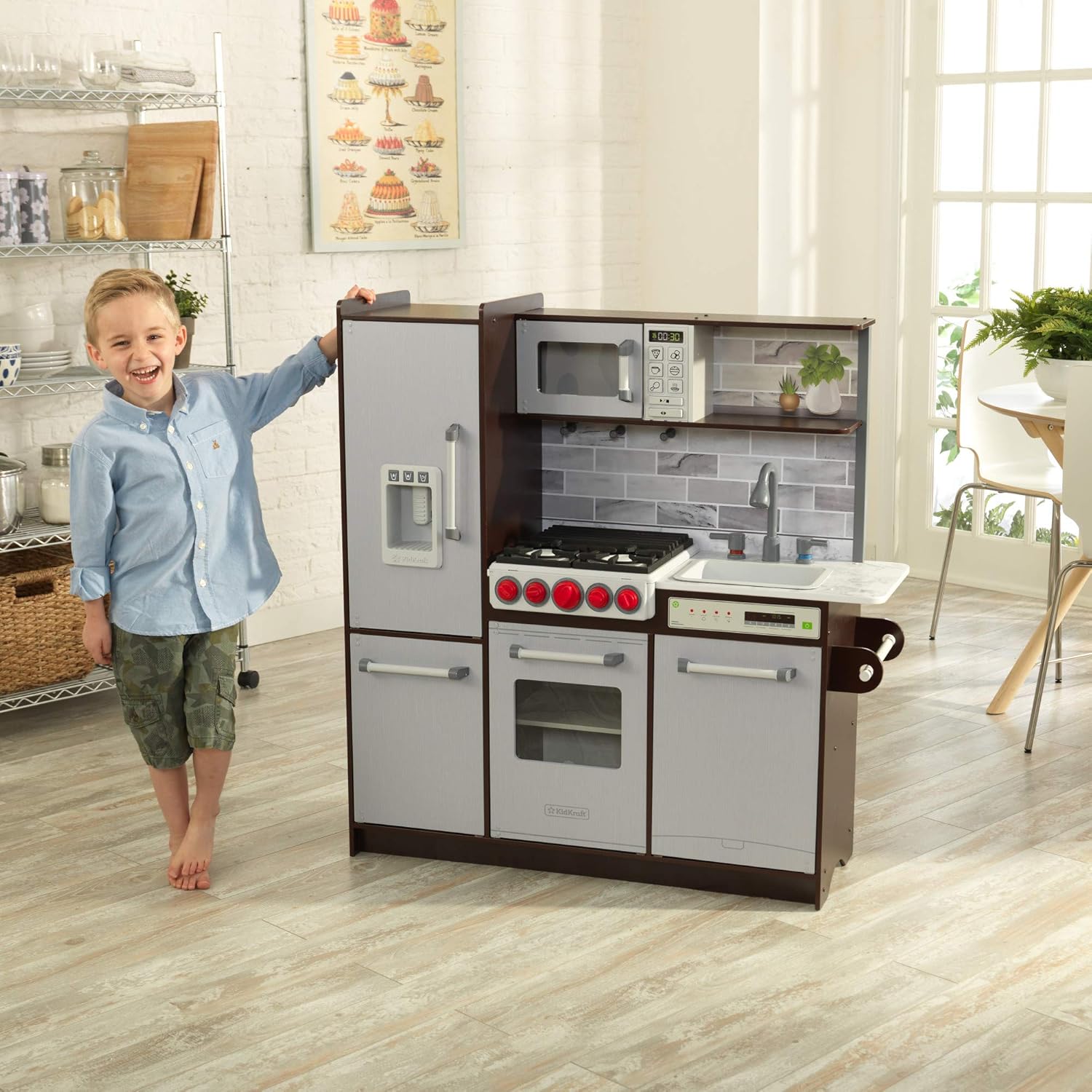 KidKraft Uptown Elite Espresso Play Kitchen with EZ Kraft Assembly - $95