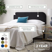 Edenbrook Miller Low Profile, Performance Velvet Headboard for King Size Bed, Black - $70