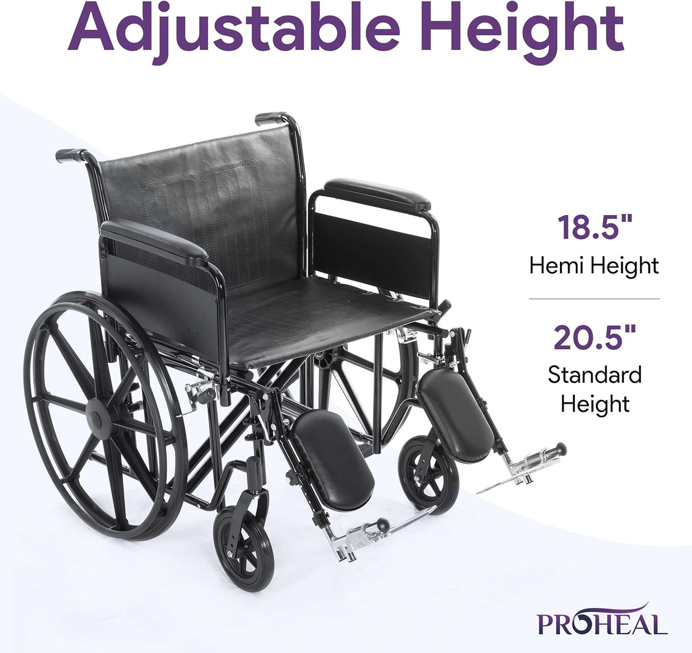 26" Heavy Duty Bariatric Wheelchair for Adults - Black - $315