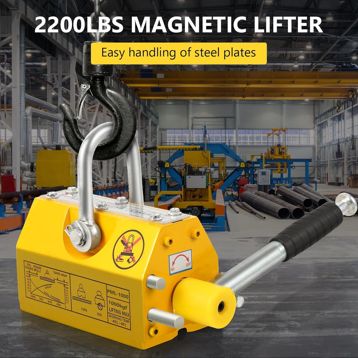 Garvee Magnetic Lifter, 2200Lbs Pulling & Lifting Capacity, Heavy Duty - $145