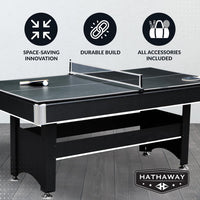 Hathaway Spartan 6 Ft Pool Table, with Ping Pong Multi Game Combo Tables - $265