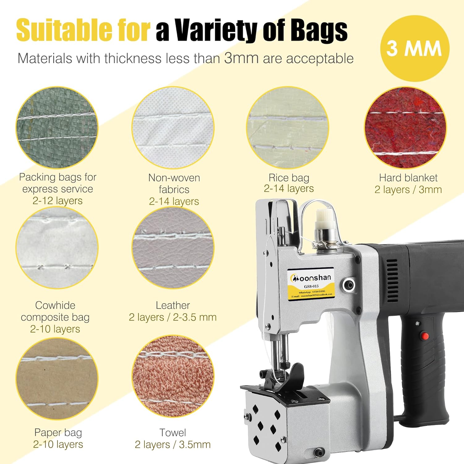 SMART PACK Double Thread Bag Closer Sewing Machine, Portable Self  Lubricated Double Needle Bag Closer, Boori Sealing, Bag Stitching Machine  For Packing BOPP And Jute Bag : Amazon.in: Home & Kitchen