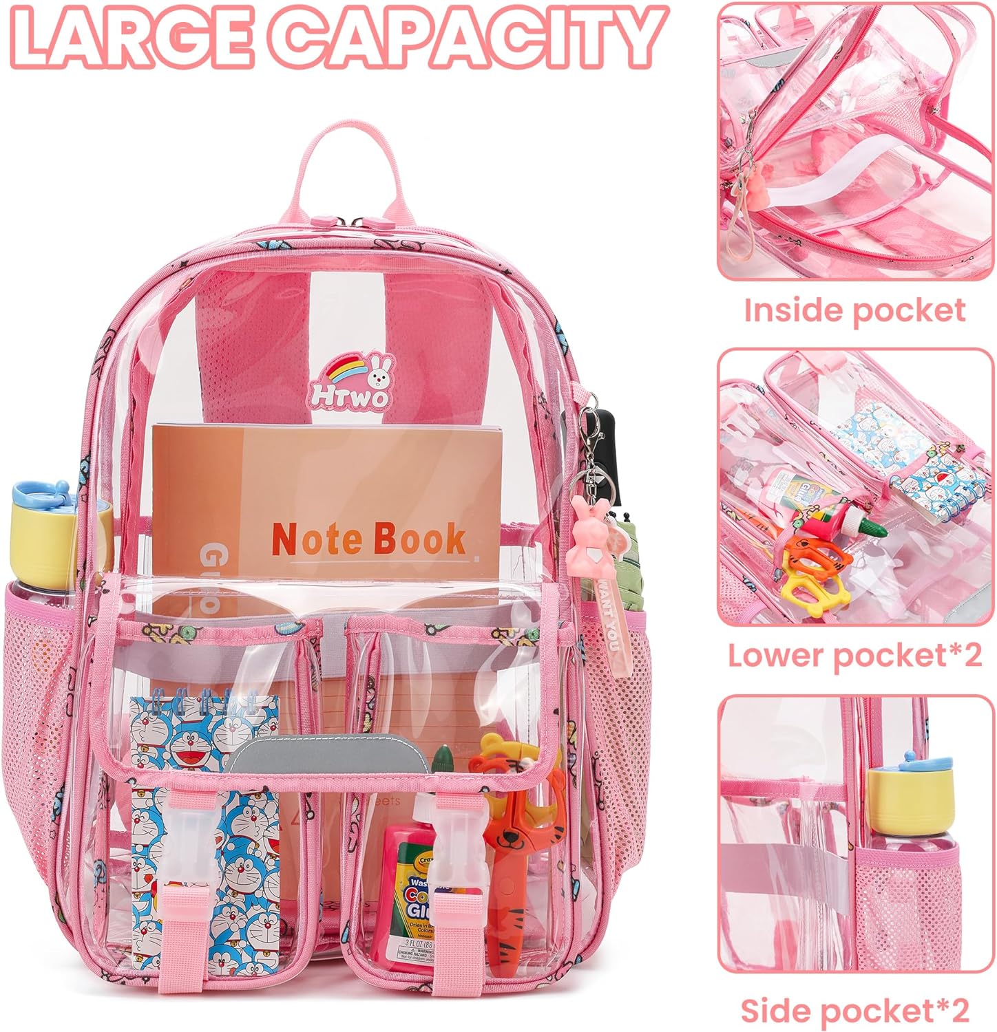 Transparent backpack for outlet girls