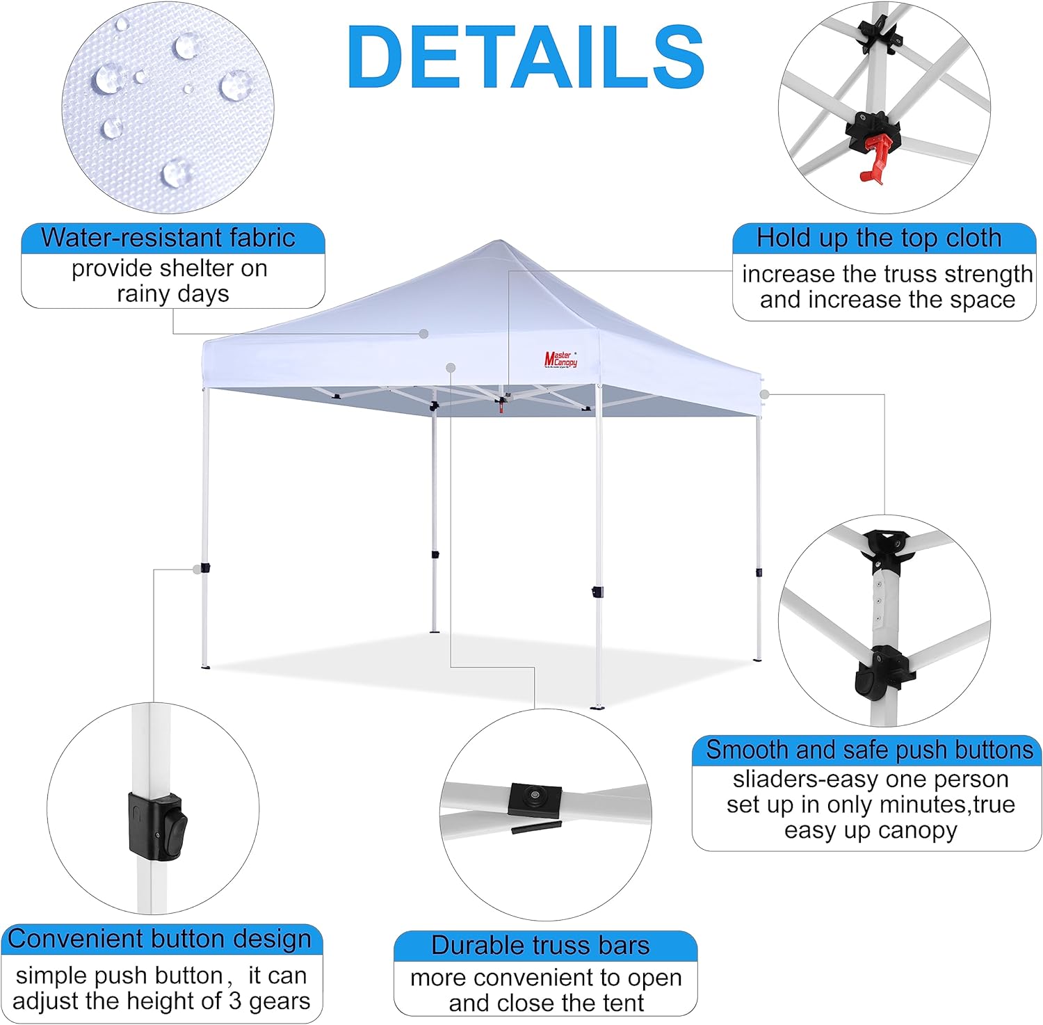 MASTERCANOPY Pop Up Canopy Tent Commercial Grade 10x10 Instant Shelter - $120