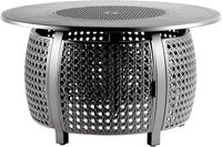 Round 44 in. x 44 in. Aluminum Propane Fire Pit Table with Glass Beads, Two Covers - $615