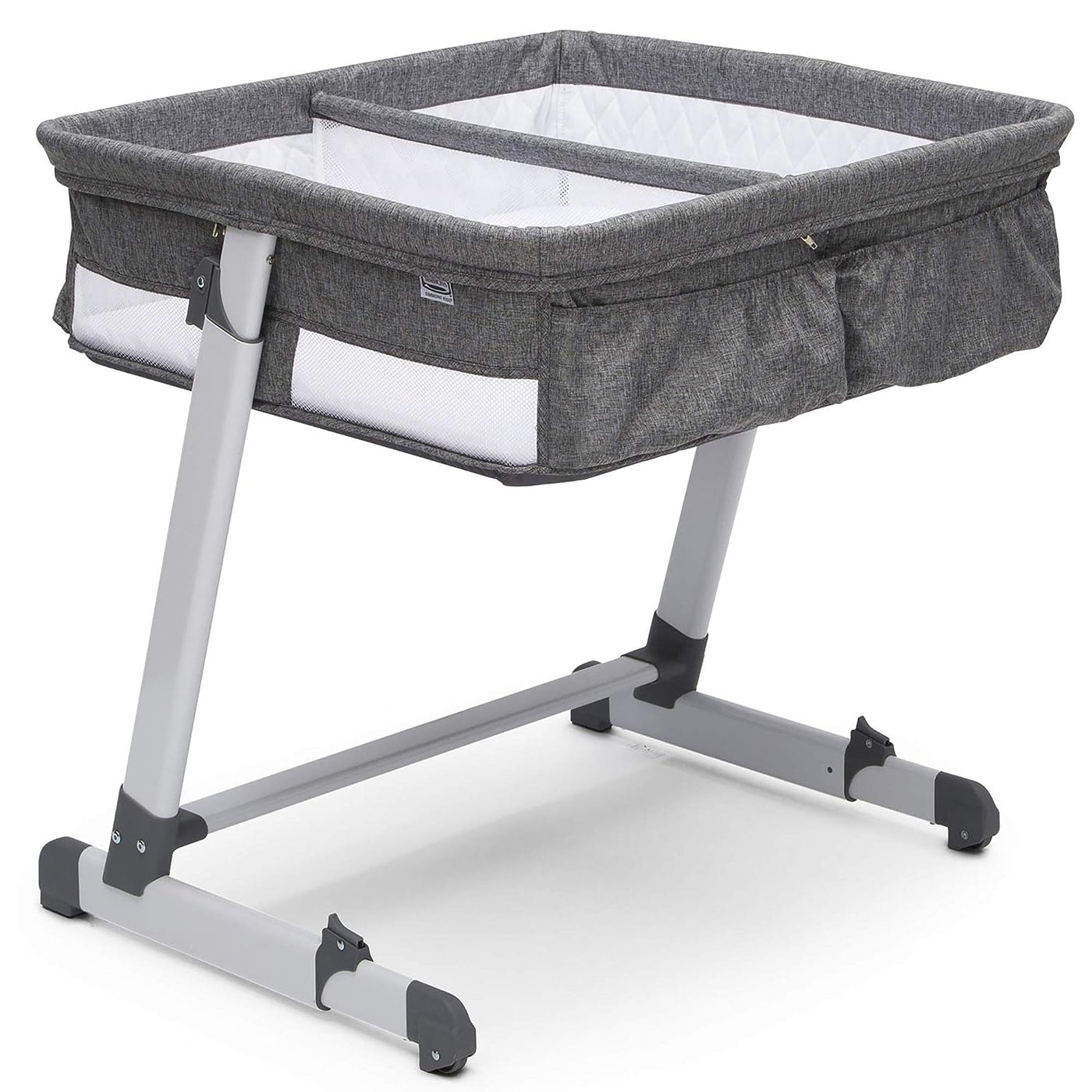 Simmons Kids By The Bed City Sleeper Bassinet for Twins, Grey Tweed - $130
