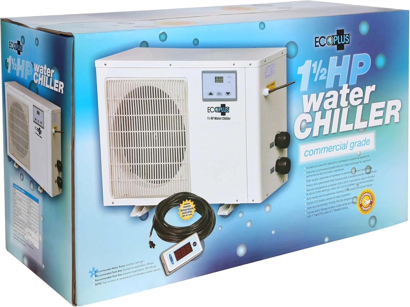 EcoPlus Commercial Grade Water Chiller, Cooler for Reservoirs, 1 ½ HP - $1000