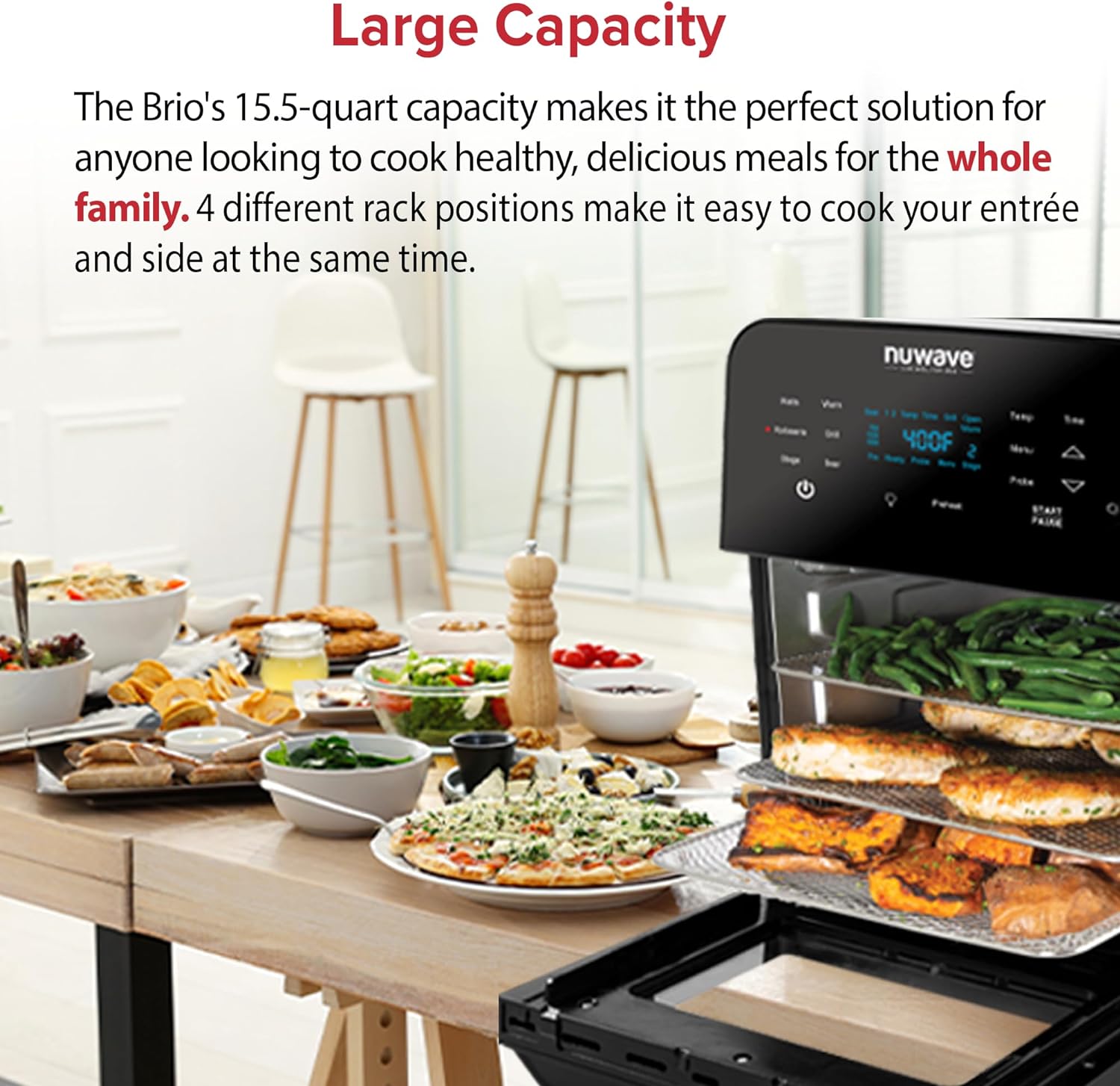Nuwave Brio 15.5Qt Air Fryer Rotisserie Oven, X-Large Family Size - $110