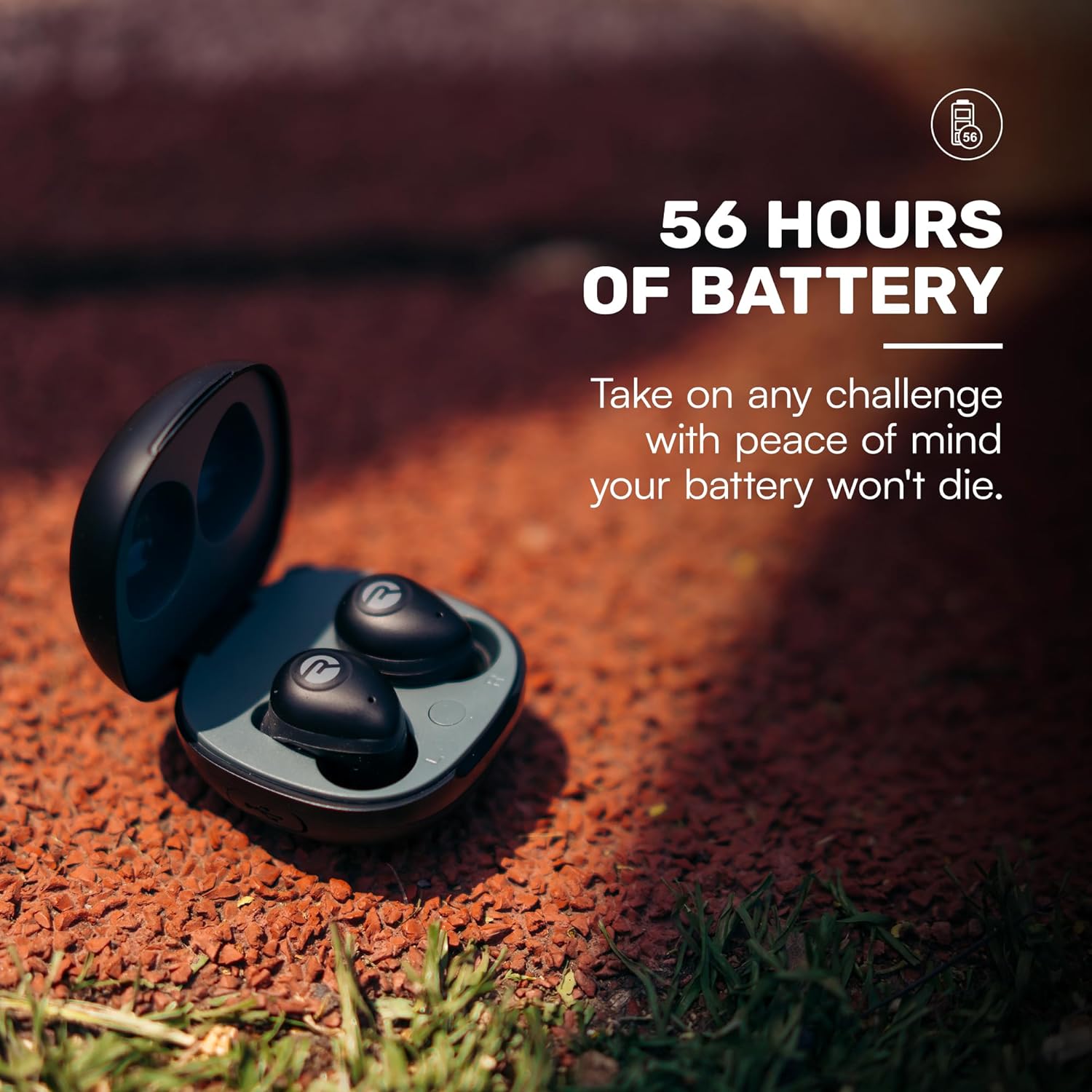 Fitness In-Ear True Wireless Bluetooth Earbuds with Microphone and Charging Case/Black - $75