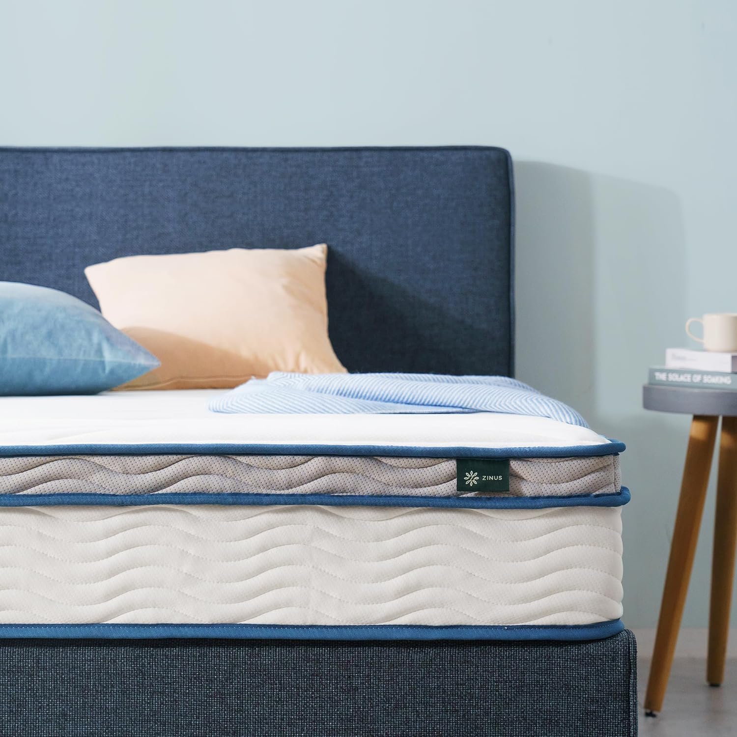 ZINUS 8 Inch Spring Sensation Hybrid Mattress [New Version], Queen, Fiberglass Free - $120