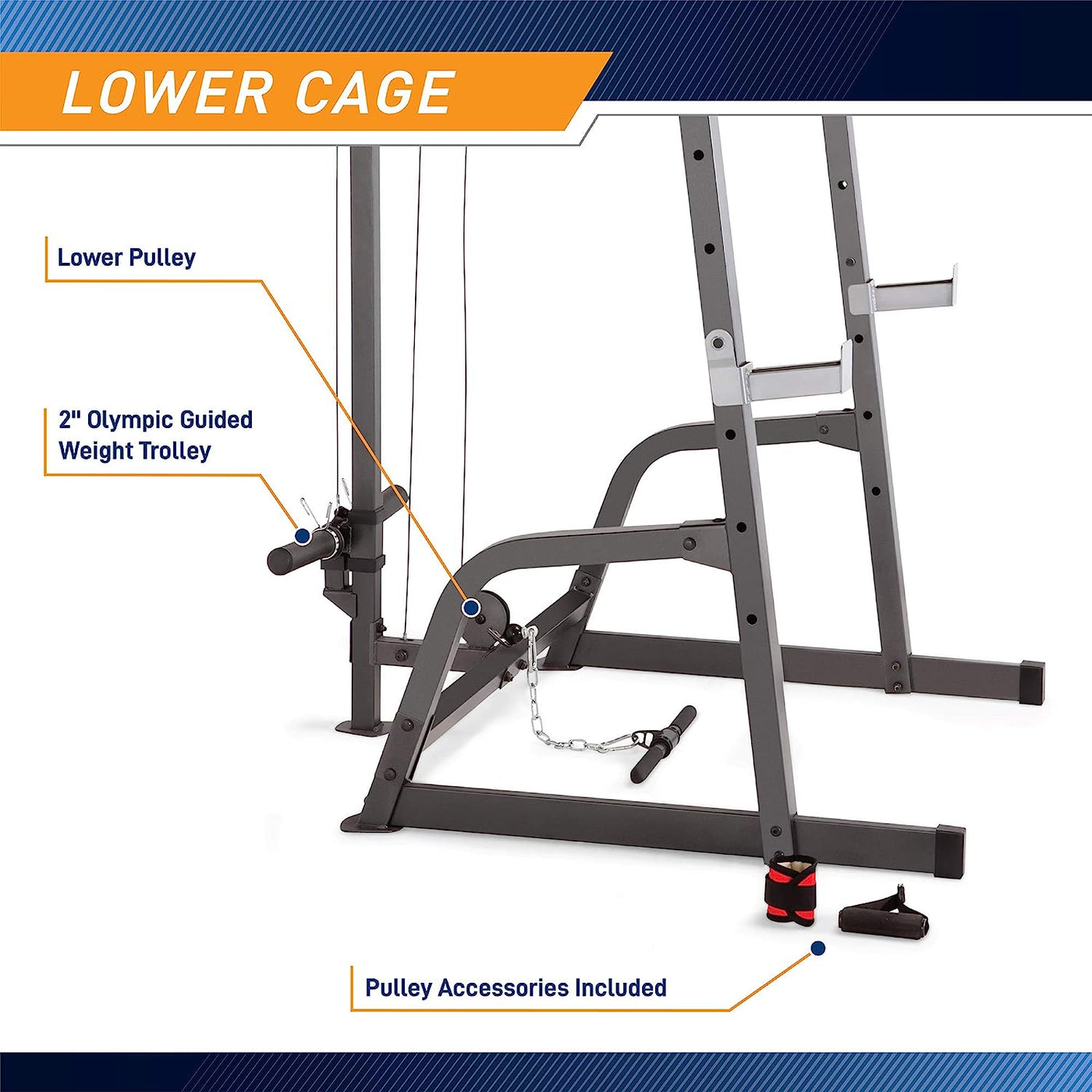 Marcy Pro Deluxe Cage System with Weightlifting Bench All-in-One Home Gym - $360