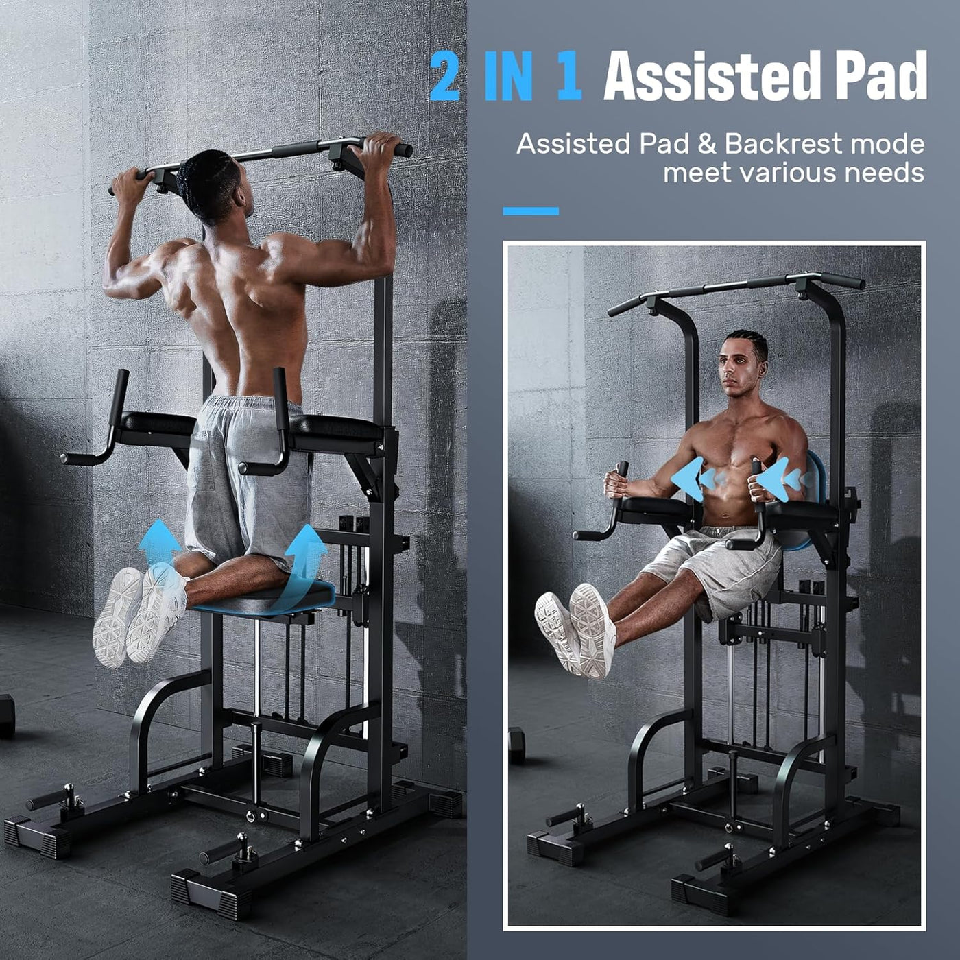 Sportsroyals Power Tower Pull Up Dip Station Assistive Trainer Multi-Function - $215