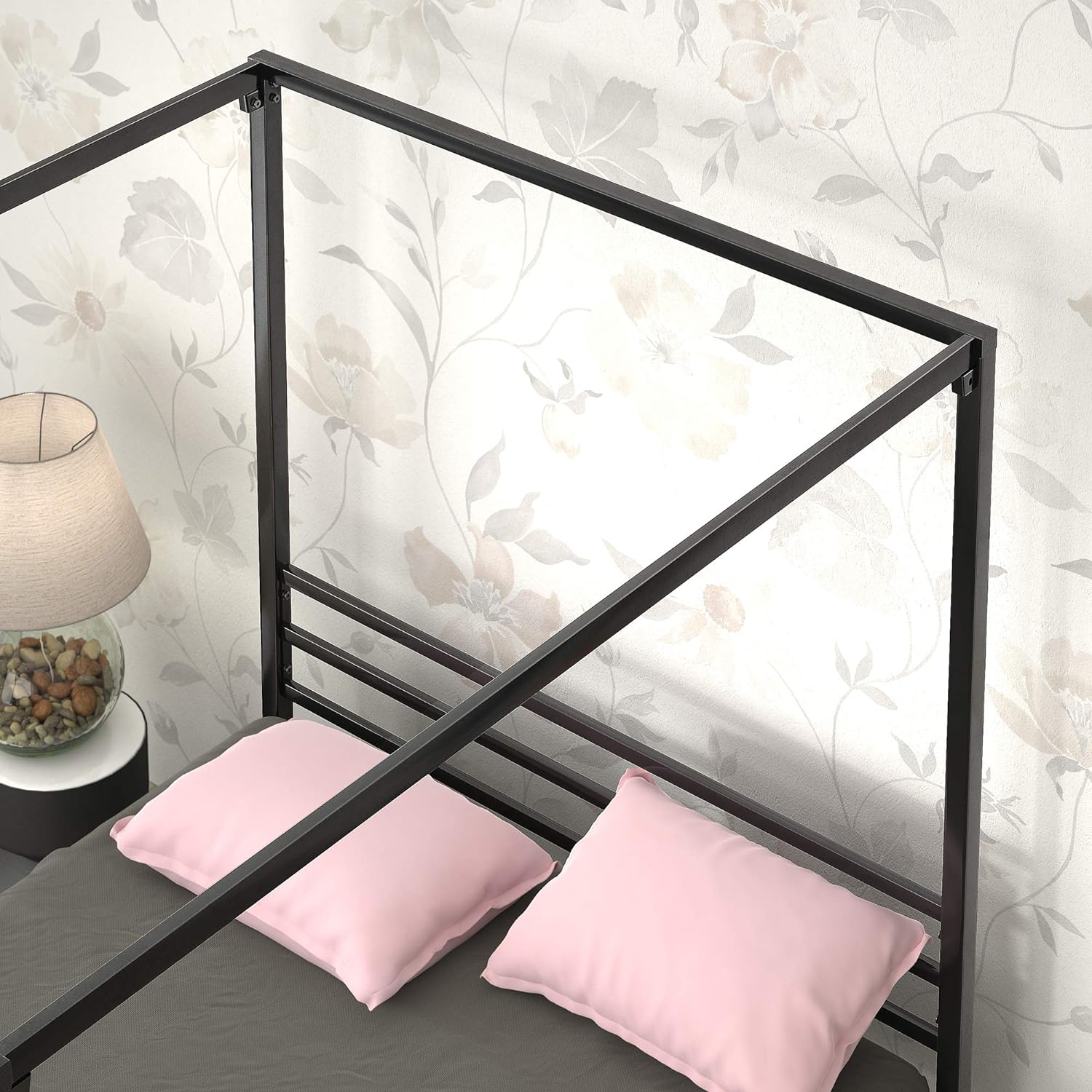 ZINUS Patricia Black Metal Canopy Platform Bed Frame, Full - $110