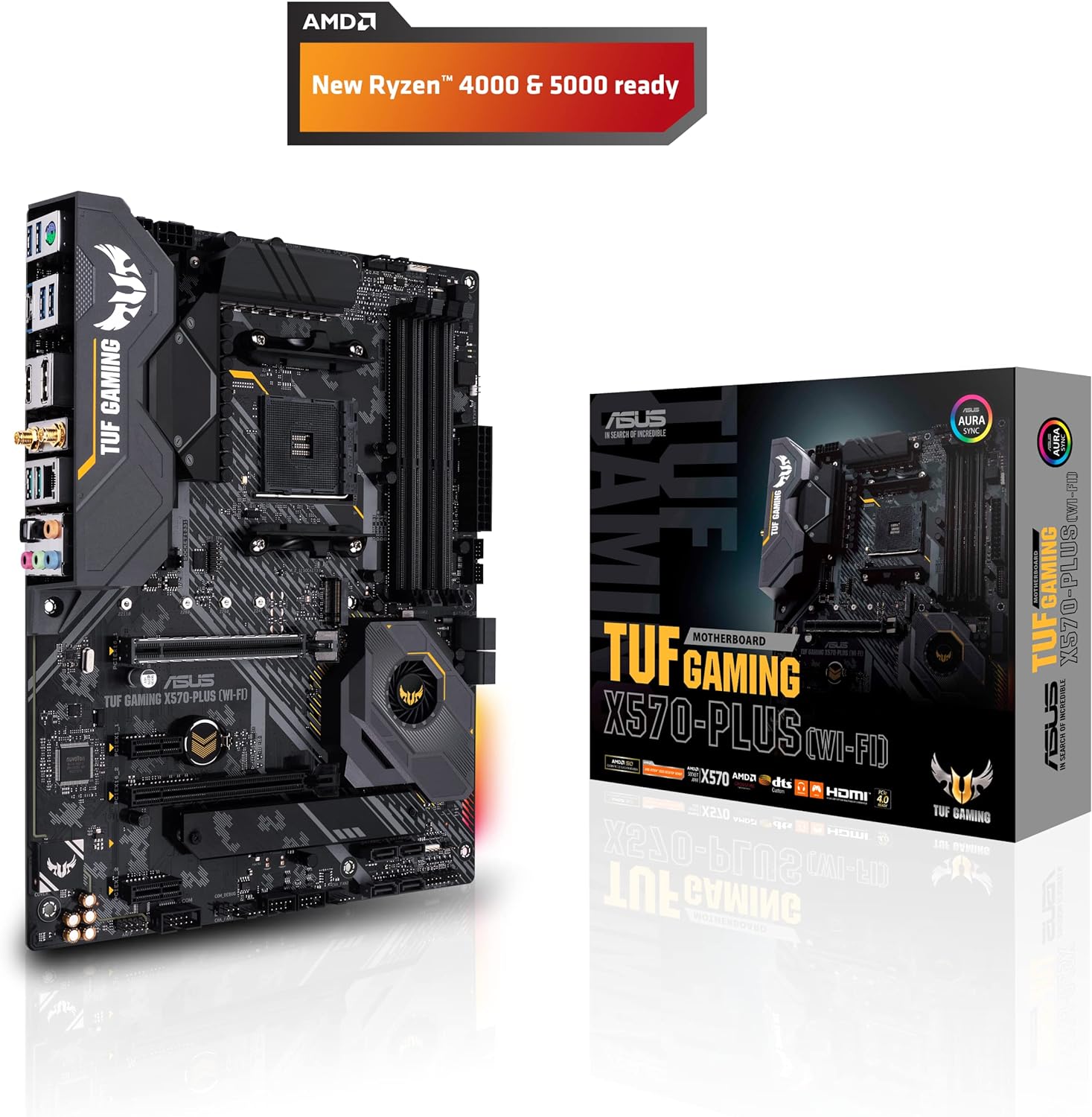 ASUS AM4 TUF Gaming X570 Plus Wi Fi AM4 Zen 3 Ryzen 5000 ATX