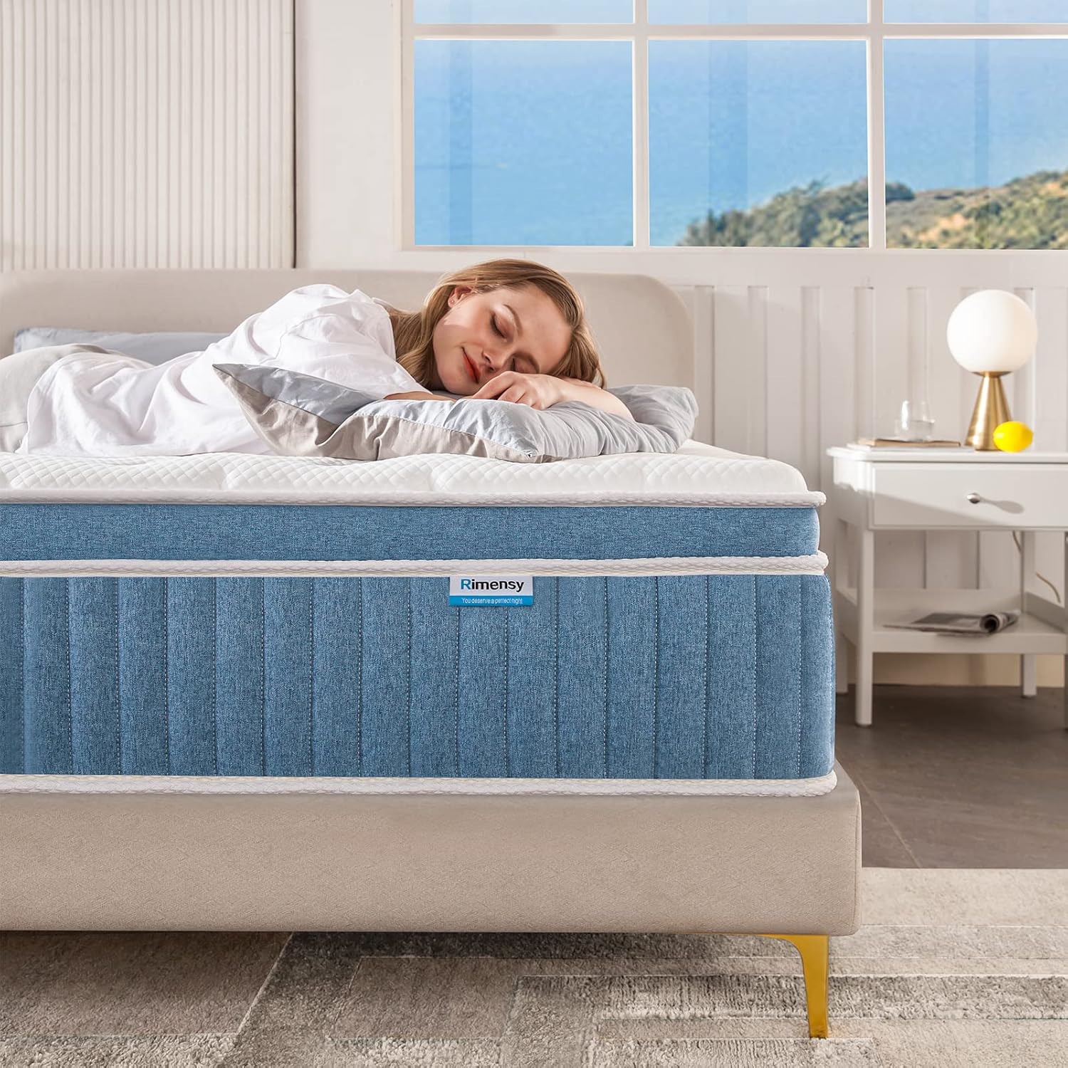 Rimensy Full Mattress, 12 Inch Hybrid Mattress in a Box, Gel Memory Foam Mattress - $115