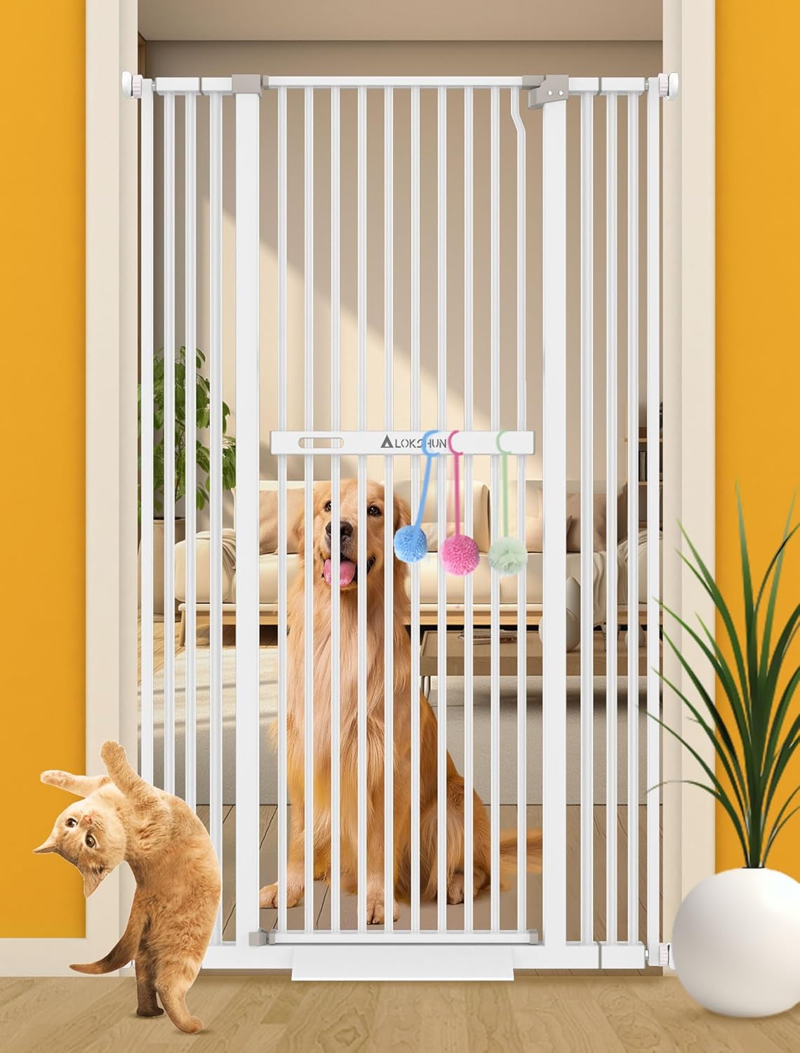 60" Extra Tall Cat Gate,30-40" Extension Wide Cat Gate for Doorways No Climb - $110