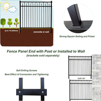 Metal Fence Panels, 6ft H x 6.5ft W Galvanized Steel Fence Panel, Decorative Fence - $105