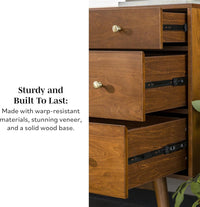 Walker Edison Mid-Century Modern Wood Kitchen Buffet Sideboard Entryway - $340