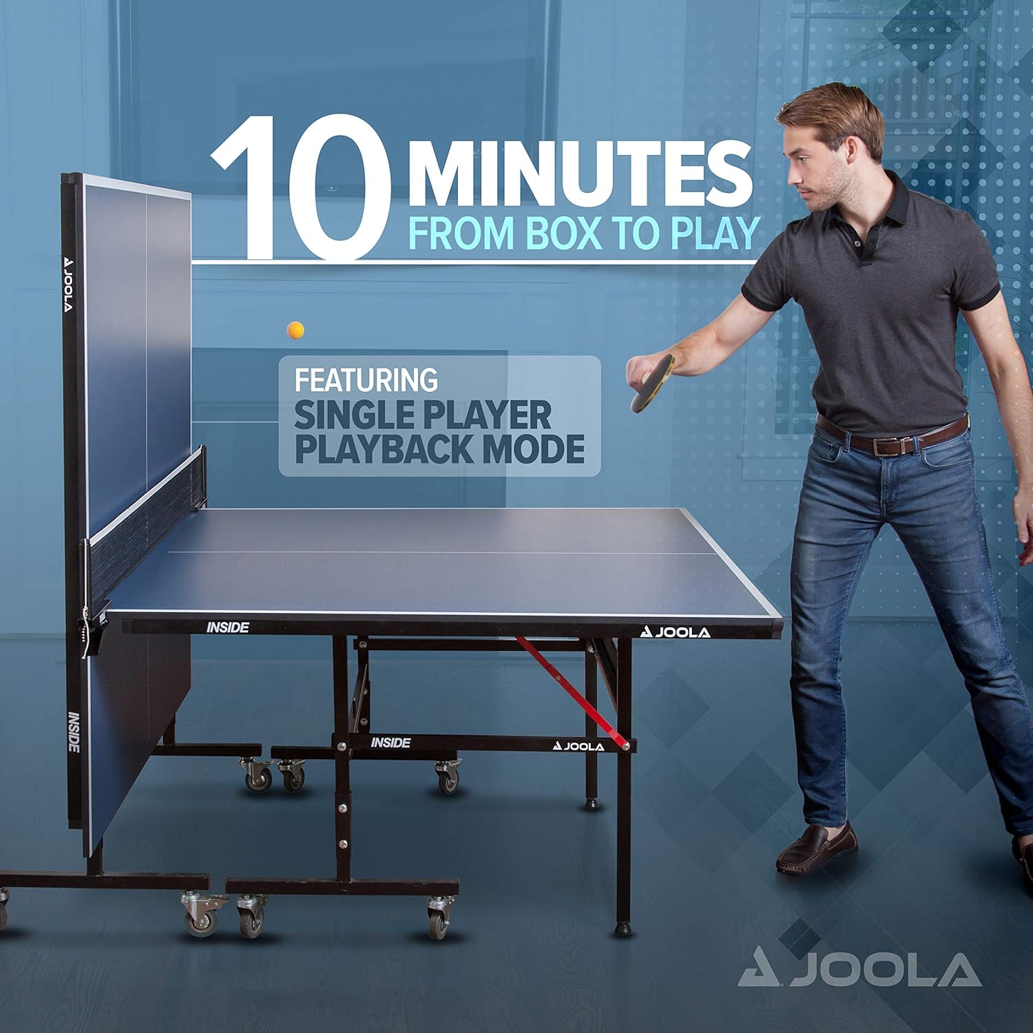 JOOLA Inside - Professional MDF Indoor Table Tennis Table with Net and Post Set - $260