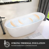 59" High-back Acrylic Freestanding Bathtub, cUPC Certified - $600