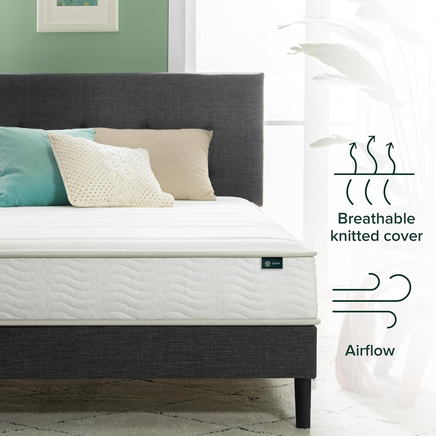 ZINUS 8 Inch Foam and Spring Hybrid Mattress [New Version], King - $140