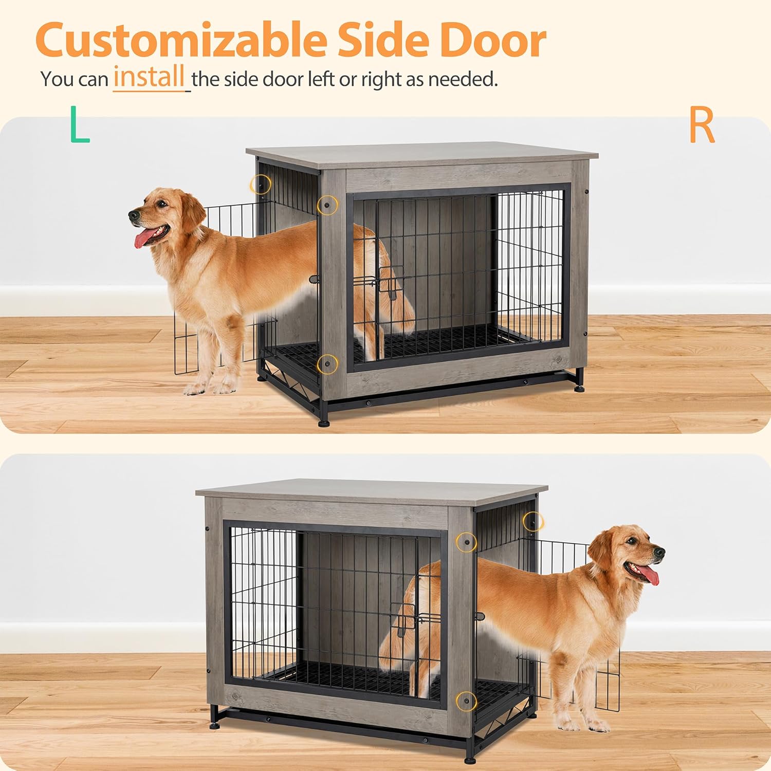 Xl fashion double door dog crate