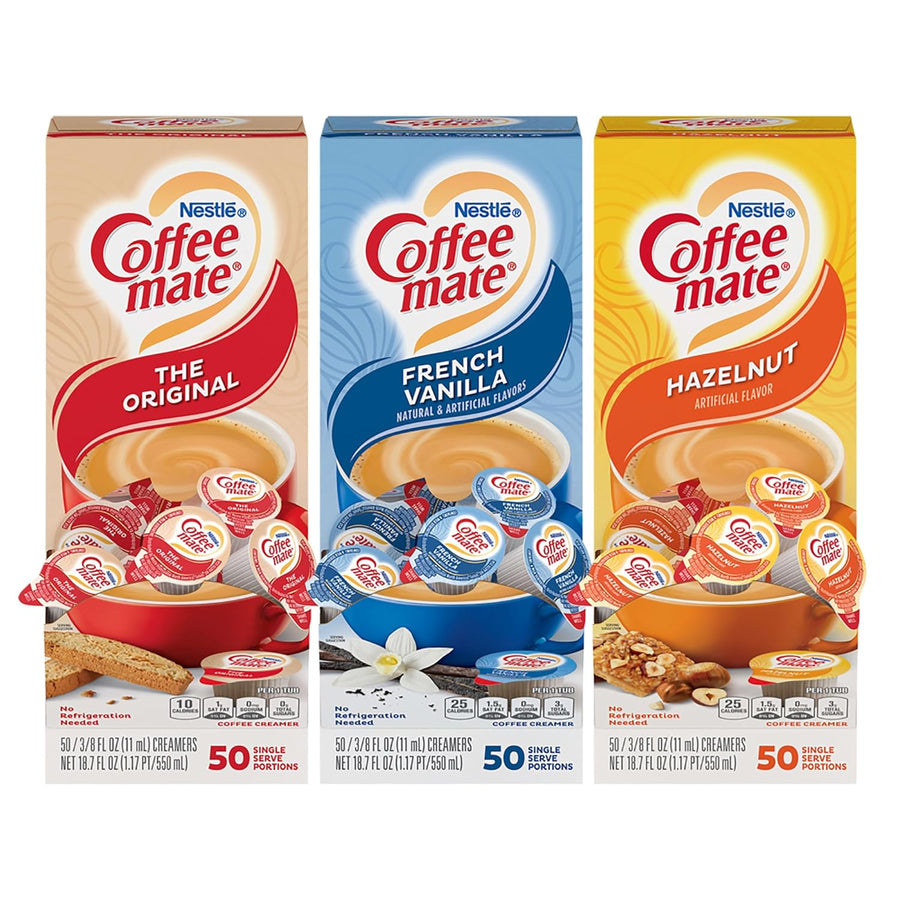 Nestle Coffee Mate Creamer Singles Variety Pack, Original, French Vanilla, Hazelnut - $2