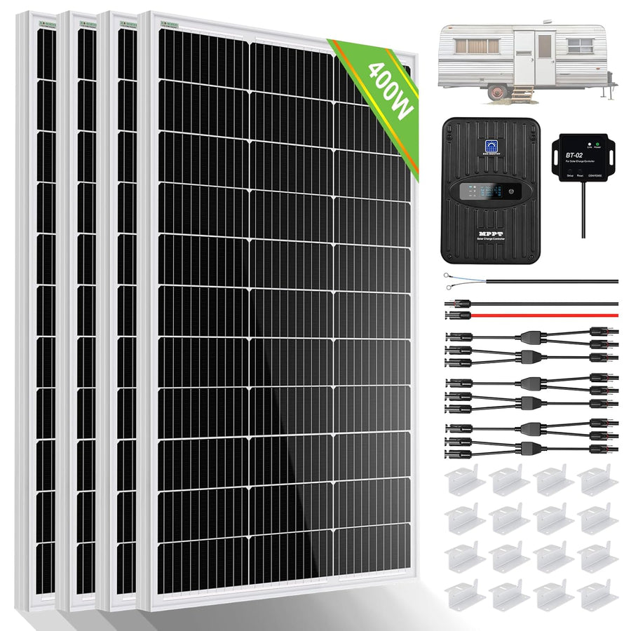 ECO-WORTHY 400 Watt 12 Volt Premium Solar Panel Kit - $205