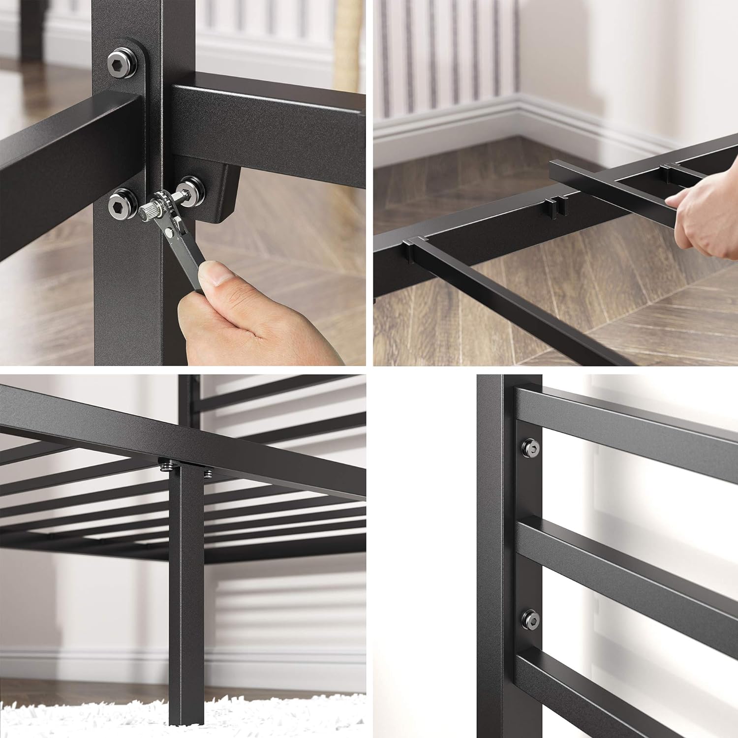 ZINUS Patricia Black Metal Canopy Platform Bed Frame, Full - $110