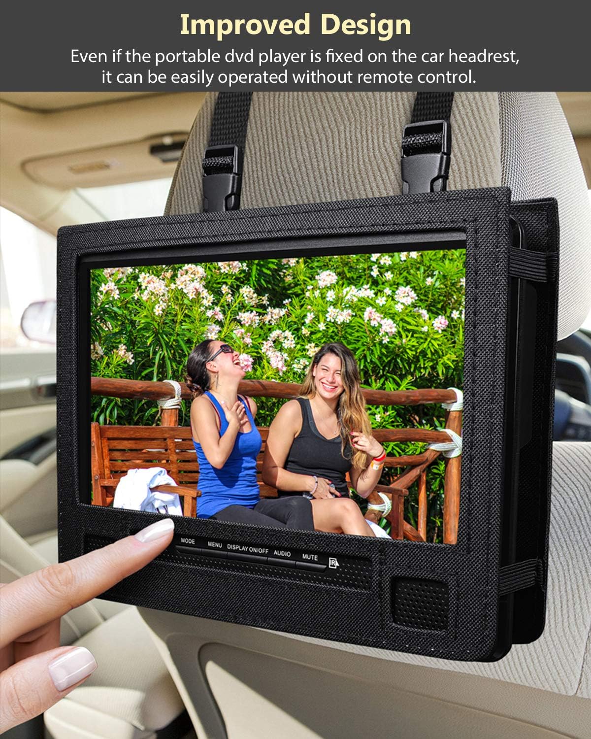 UEME Portable DVD Player for Car with 10.1" HD Swivel Display Screen - $55