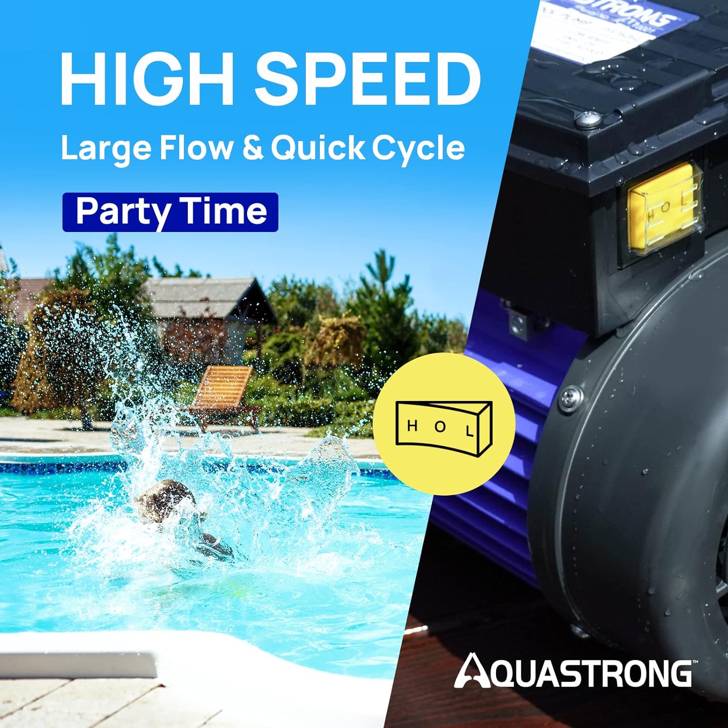 AQUASTRONG 2HP PSP200AD Above Ground Dual Speed Pool Pump, 115V, 5186 GPH - $130
